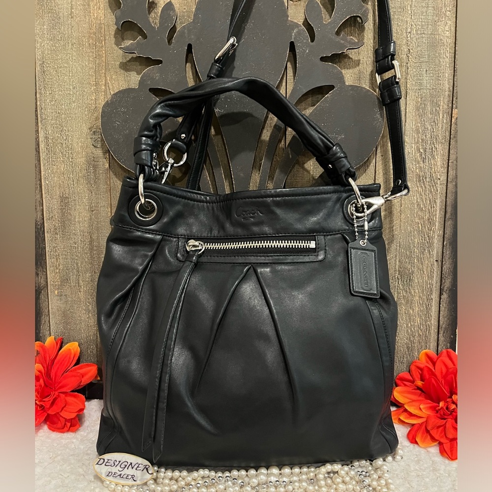 Authentic COACH Parker Hippie Black Leather Bag 13411 EUC! 💎